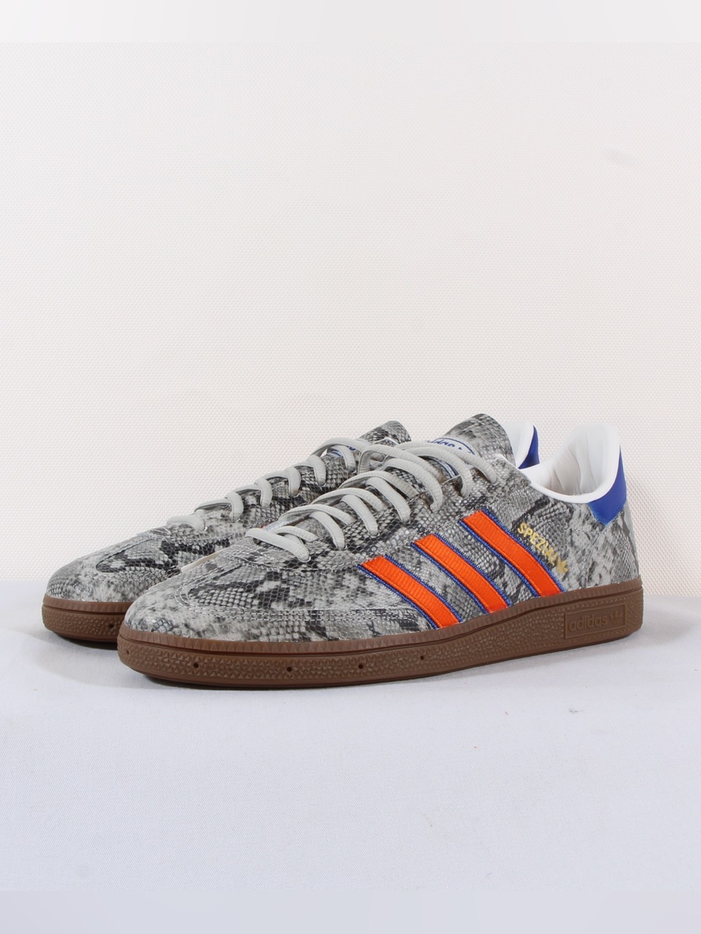 adidas Handball Spezial Gray Snakeskin Sneakers w/ Orange Stripes Sneakers NIB - Picture 8 of 10